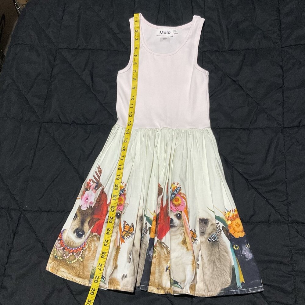 Molo Girls Cassandra Party Animals Dress Ribbed Long Sleeve 7-8 Years Old - Picture 11 of 12